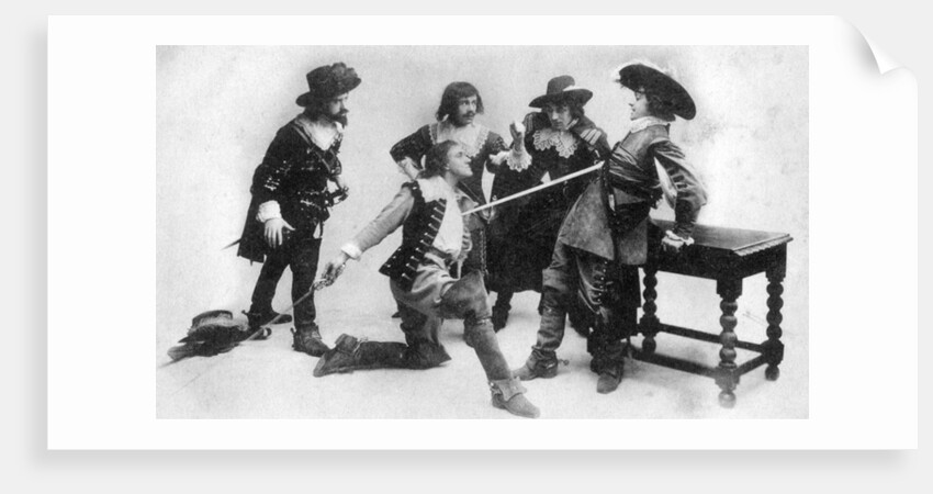 The duel, scene from act I of The Breed of the Treshams by John Rutherford by Anonymous