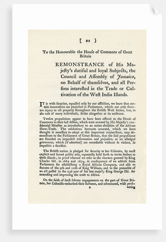 A remonstration of the subject of the slave trade by Anonymous