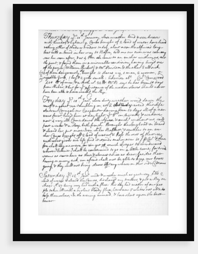 A page from the journal of John Newton by Anonymous