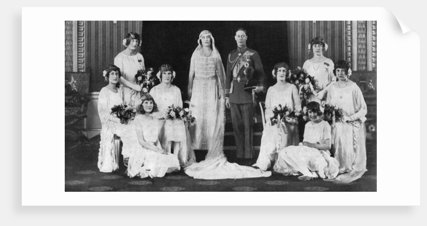 The Duke and Duchess of York surrounded by her eight bridesmaids by Anonymous