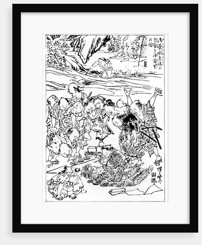Young Kyôsai Sketching the Severed Head by Kawanabe Kyôsai