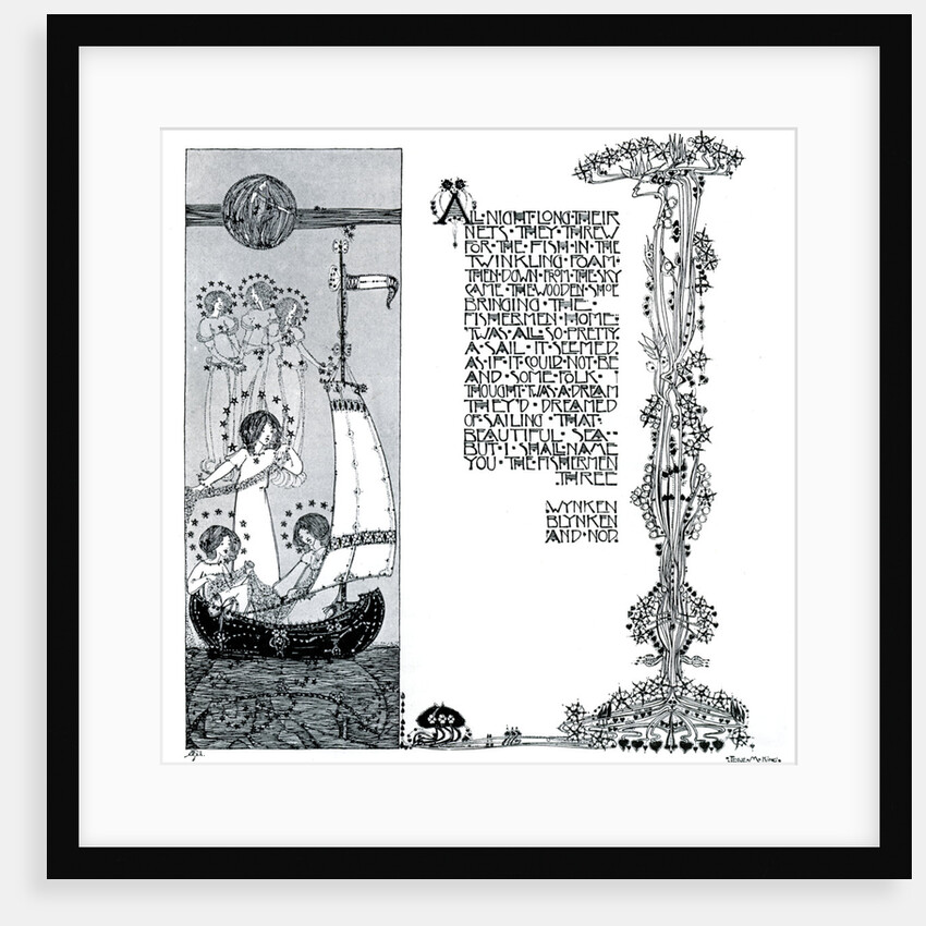 An illustration for Wynken, Blynken and Nod by Jessie Marion King