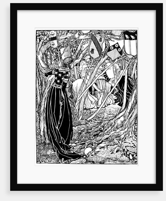 An illustration for Sir Lancelot Du Lake by Eleanor Fortescue-Brickdale