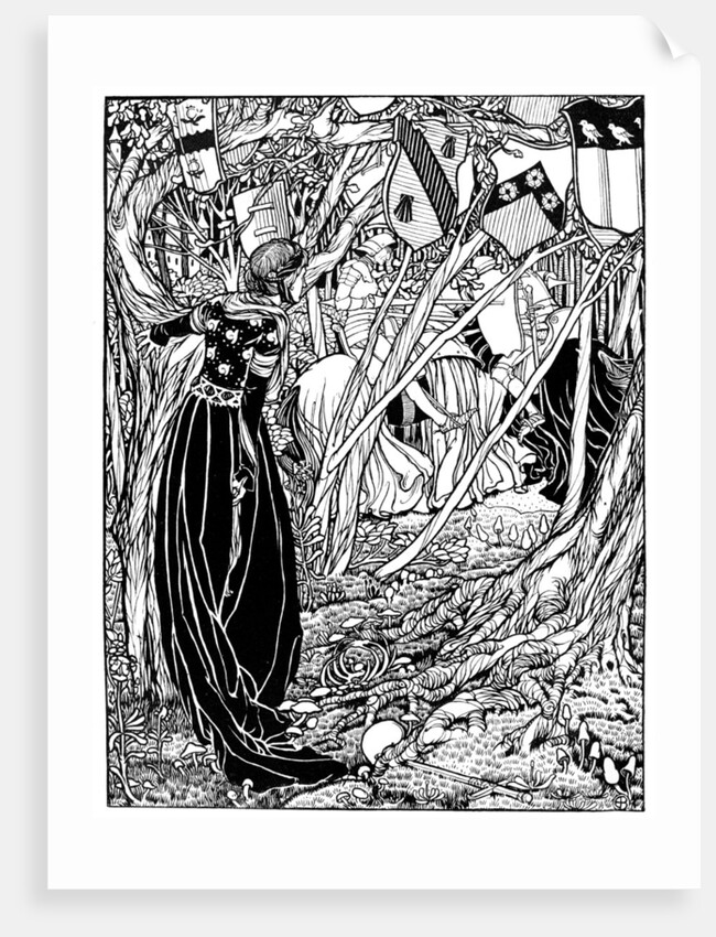 An illustration for Sir Lancelot Du Lake by Eleanor Fortescue-Brickdale