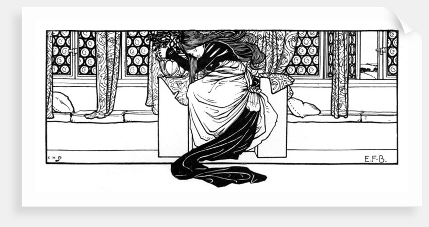 A woman sleeping in a chair by Eleanor Fortescue-Brickdale