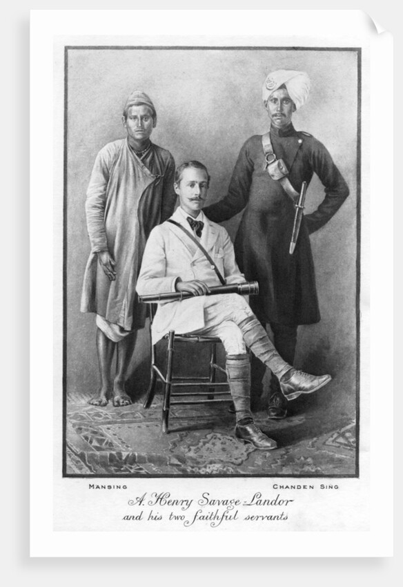 Arnold Henry Savage Landor (1865-1924) and his two faithful servants by Anonymous