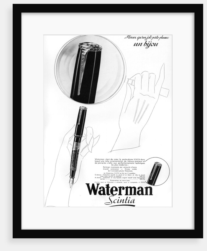 An advertisement for Waterman pens by Anonymous