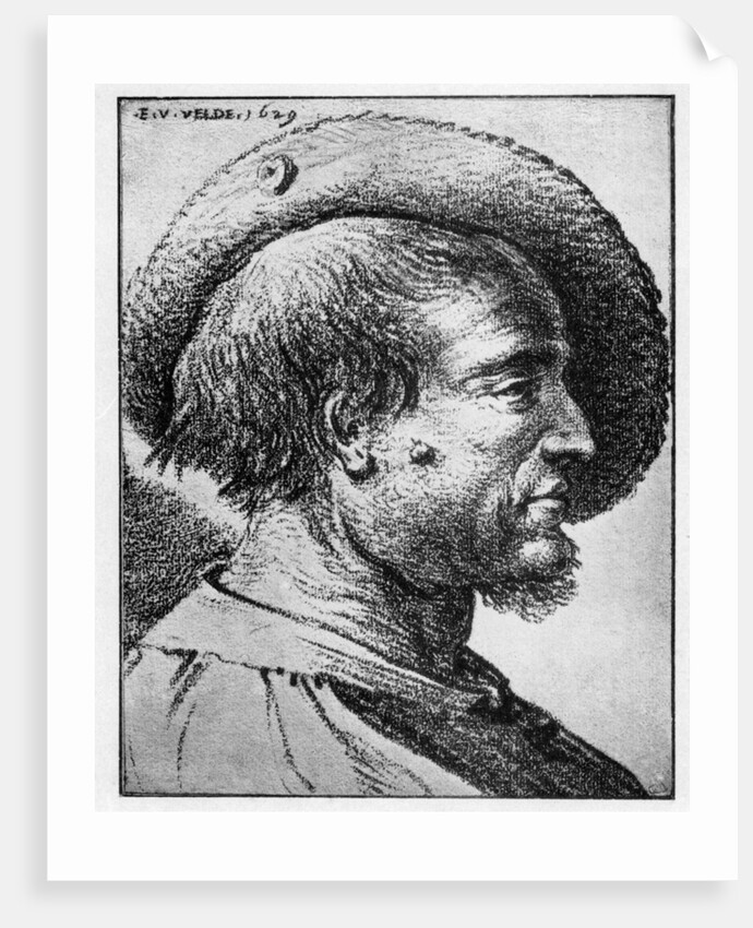 Study of a male head by Esaias van de Velde