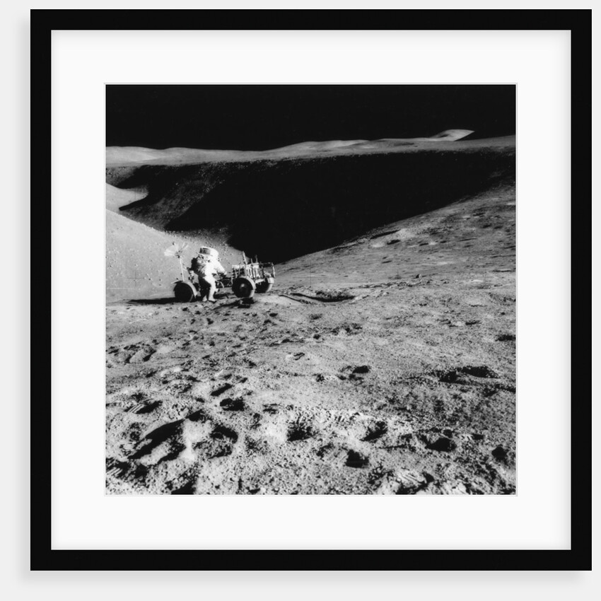 Astronaut David Scott (b1932) on the slope of Hadley Delta during Apollo 15 by NASA