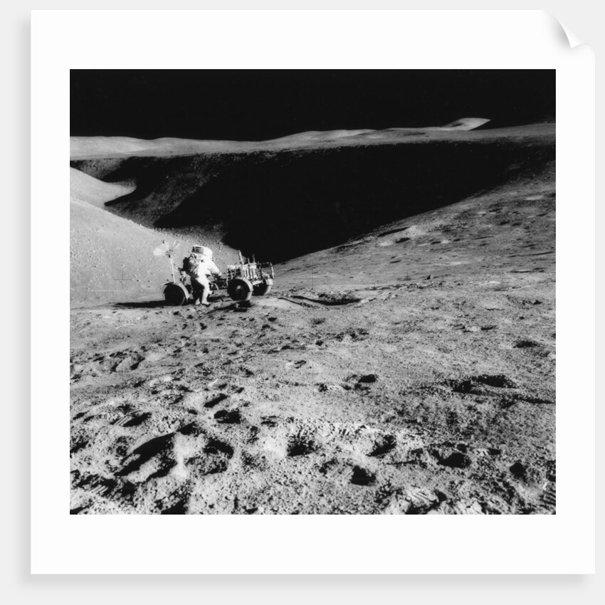 Astronaut David Scott (b1932) on the slope of Hadley Delta during Apollo 15 by NASA