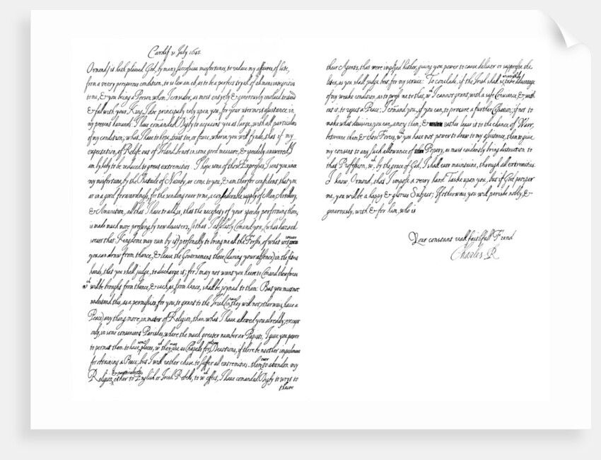 Letter by Charles I, King of England, to the Duke of Ormonde by Frederick George Netherclift