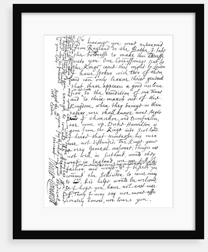 Letter by Oliver Cromwell to General Fairfax by Frederick George Netherclift