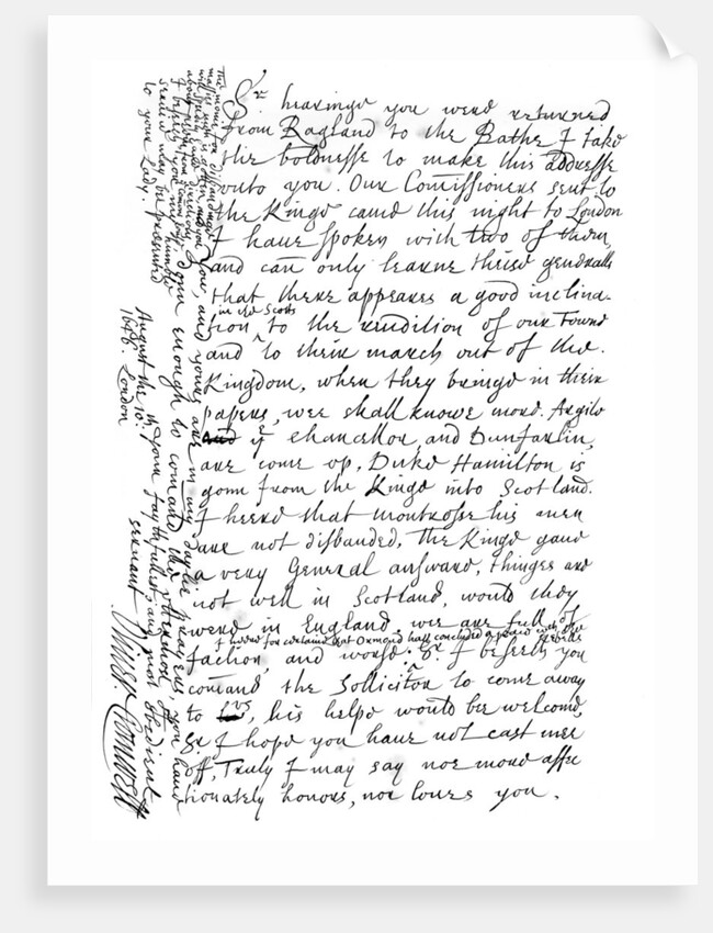 Letter by Oliver Cromwell to General Fairfax by Frederick George Netherclift