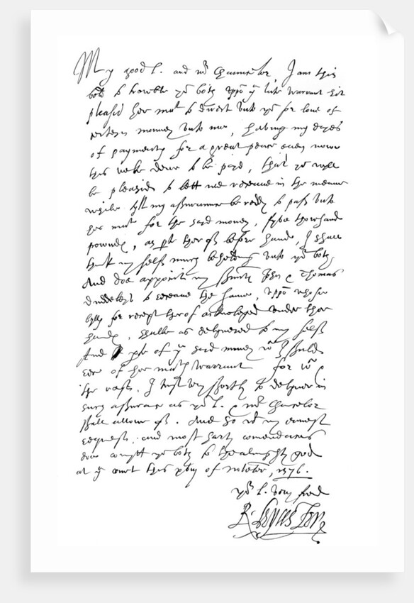 Letter by Robert Dudley, Earl of Leicester, to Lord Burghley and Sir Walter Mildmay by Frederick George Netherclift