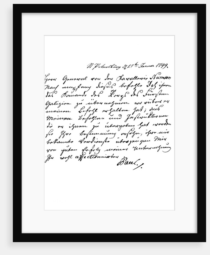 Letter by Paul I, Emperor of Russia, to General Numsen by Frederick George Netherclift