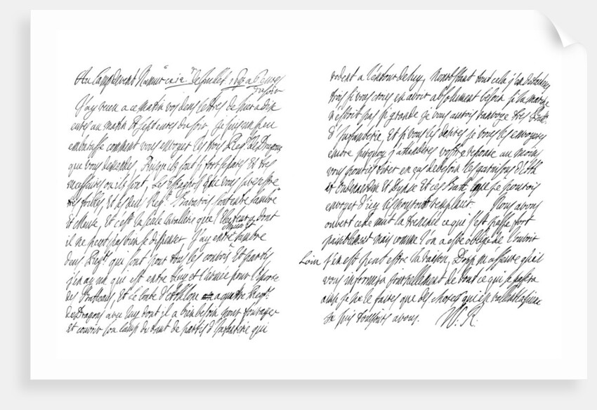 Letter by William III King of England by Frederick George Netherclift