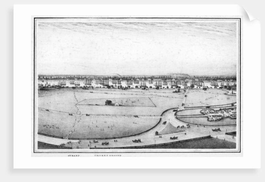Strand and cricket ground, panorama of Calcutta, India by Frederick Fiebig