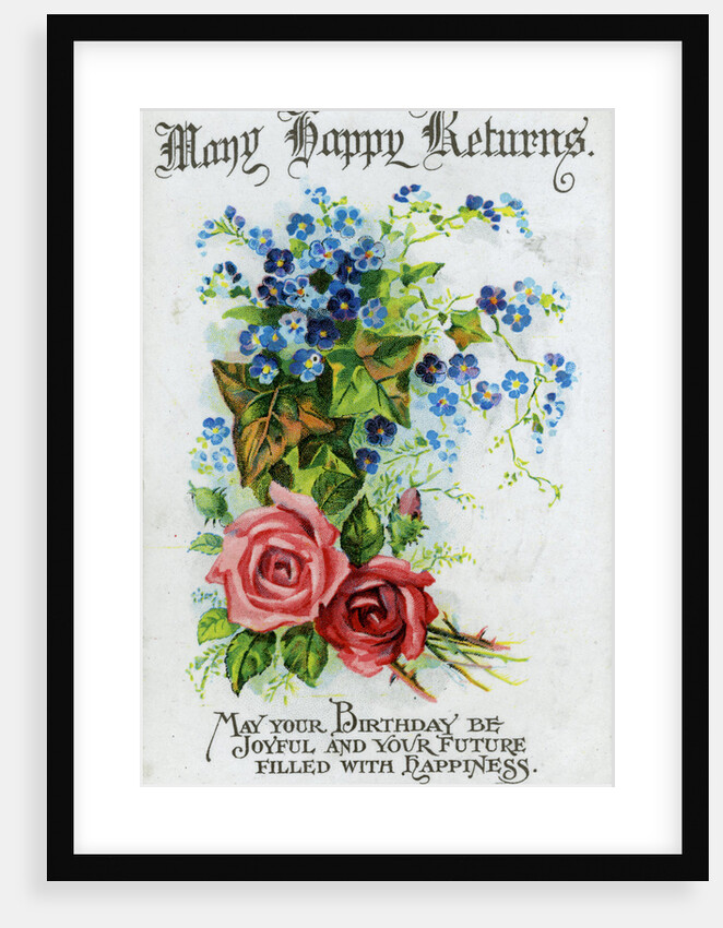'Many Happy Returns', birthday card by Anonymous