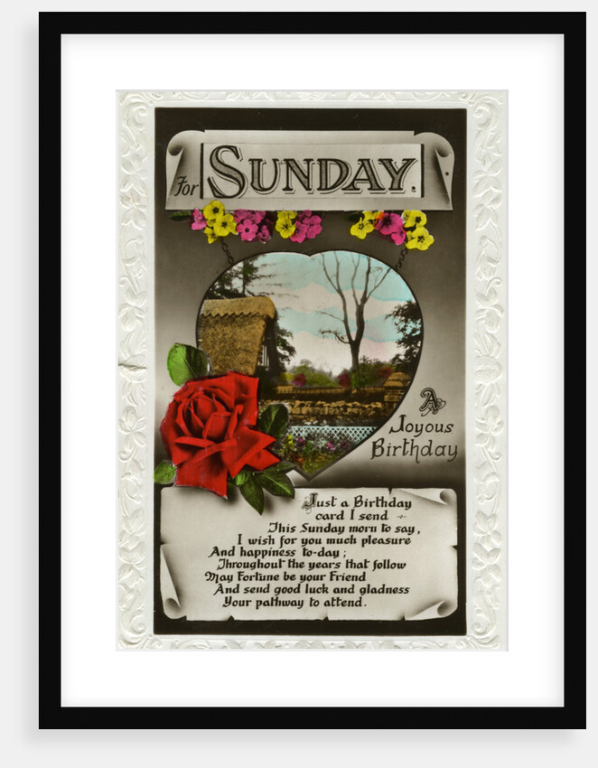 'For Sunday', birthday card by Anonymous