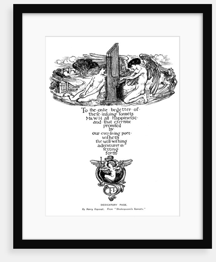 Dedicatory page from Shakespeare's Sonnets by Anonymous