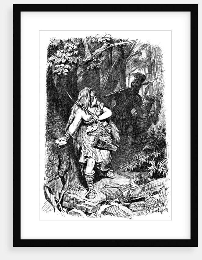 A Teuton maiden pursued by Romans by Karl Theodor von Piloty