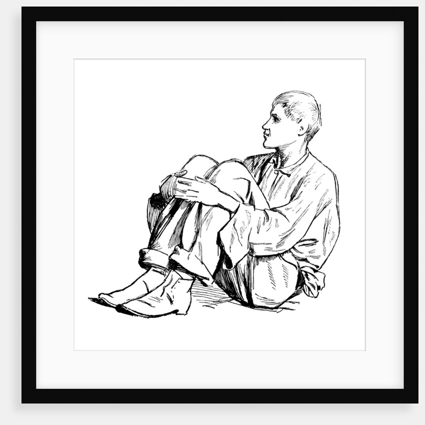 Study of a seated man by Anonymous