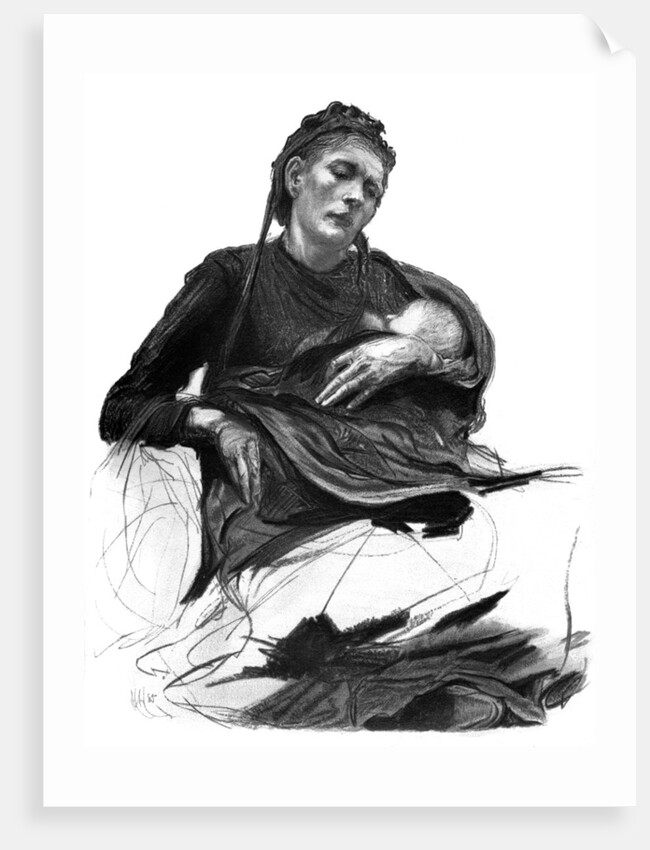 Study of a woman holding a baby by Anonymous