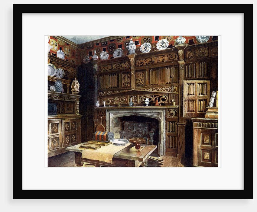 The panelled study at Groombridge Place, Kent by Edwin Foley