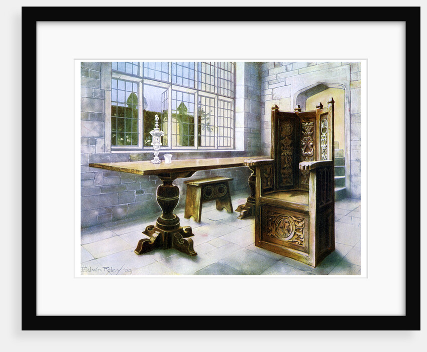 Oak trestle table and 'Mine Host's' chair by Edwin Foley