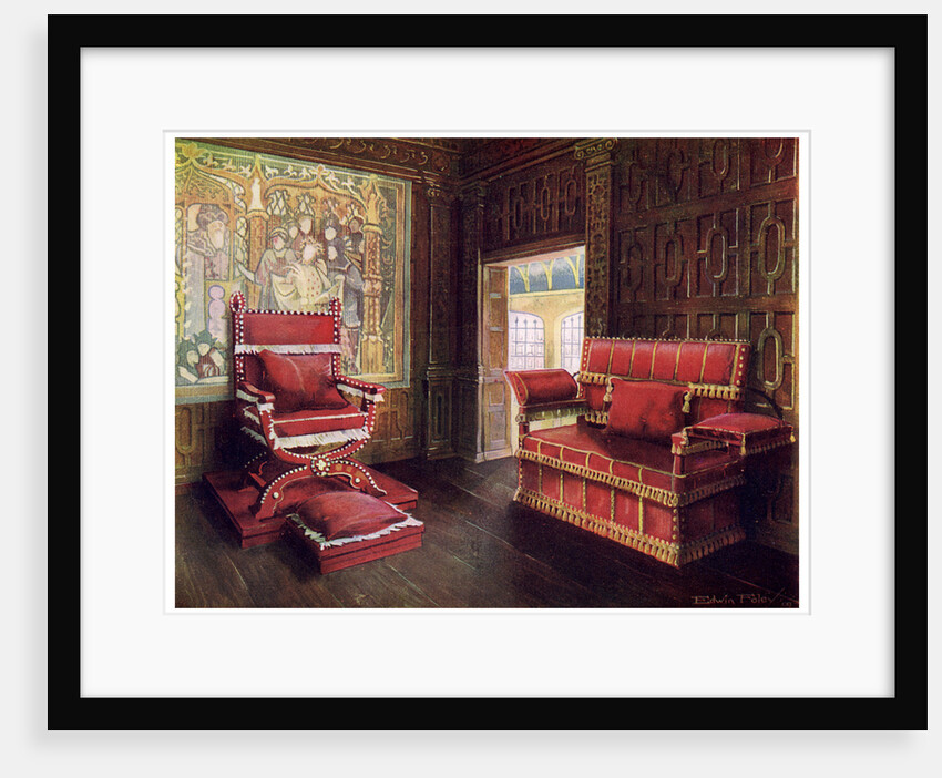 Upholstered chair and couch with adjustable ends by Edwin Foley