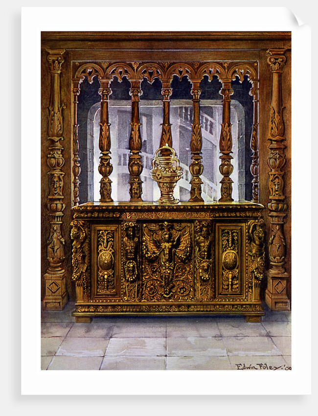 Henry II carved coffer or bahut and oak screen of the same French Period by Edwin Foley