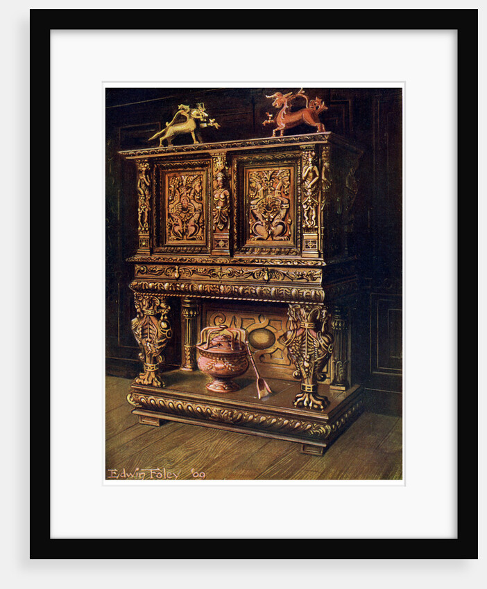 Carved Bourgouignon credence by Edwin Foley