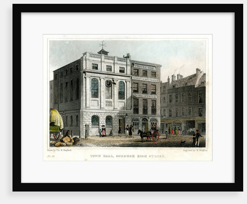 Town Hall, Borough High Street, Southwark, London by R Winkles