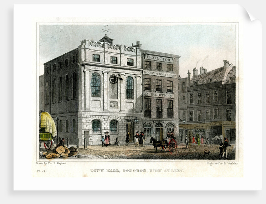 Town Hall, Borough High Street, Southwark, London by R Winkles