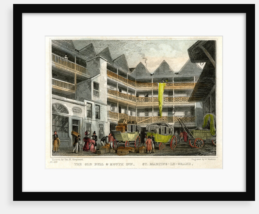 The old Bull and Mouth Inn, St Martin's le Grand, City of London by W Watkins
