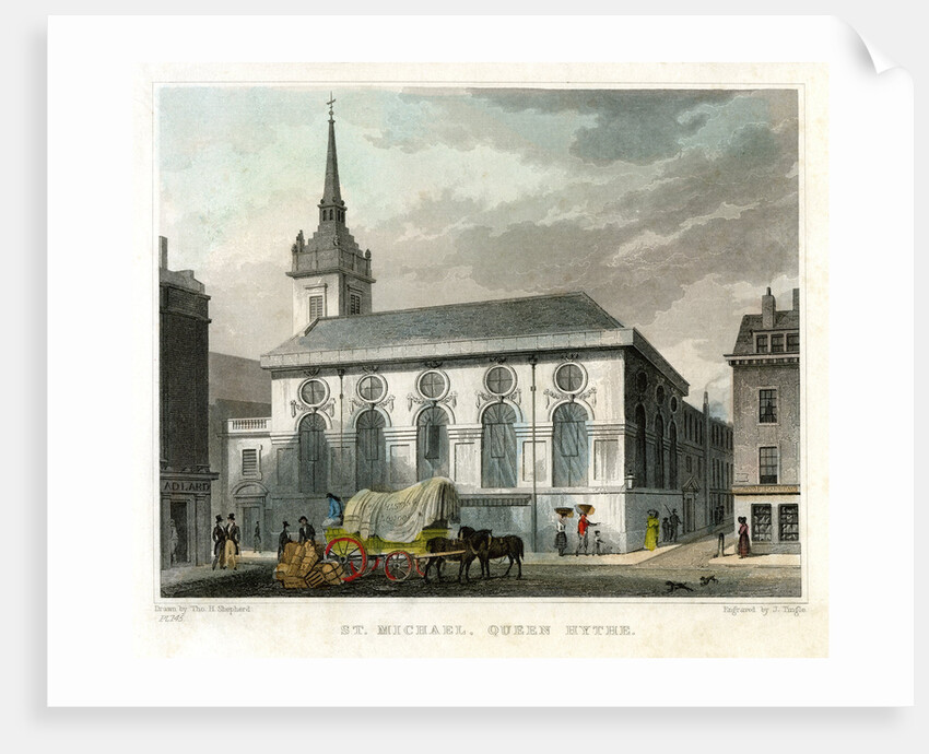 Church of St Michael Queenhithe, City of London by J Tingle