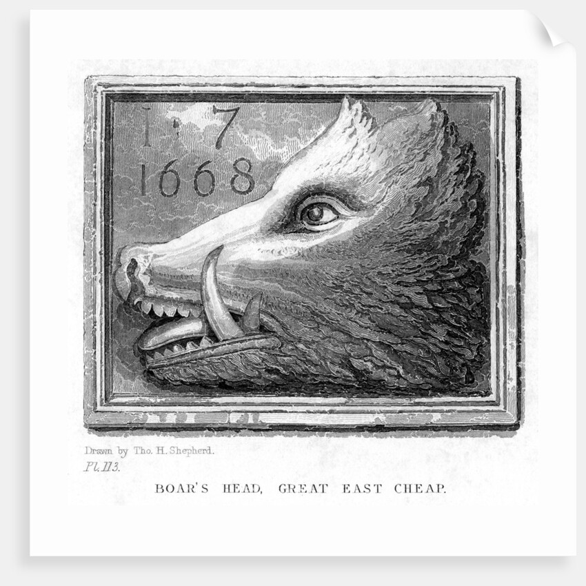 Inn sign from the Boar's Head Tavern, Eastcheap, London by J Tingle