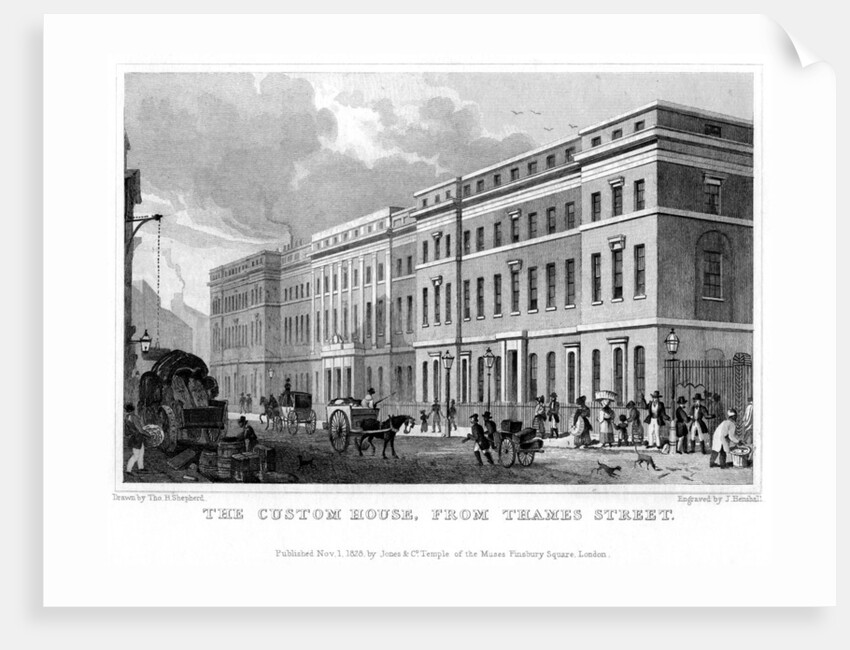The Custom House from Thames Street, City of London by J Henshall