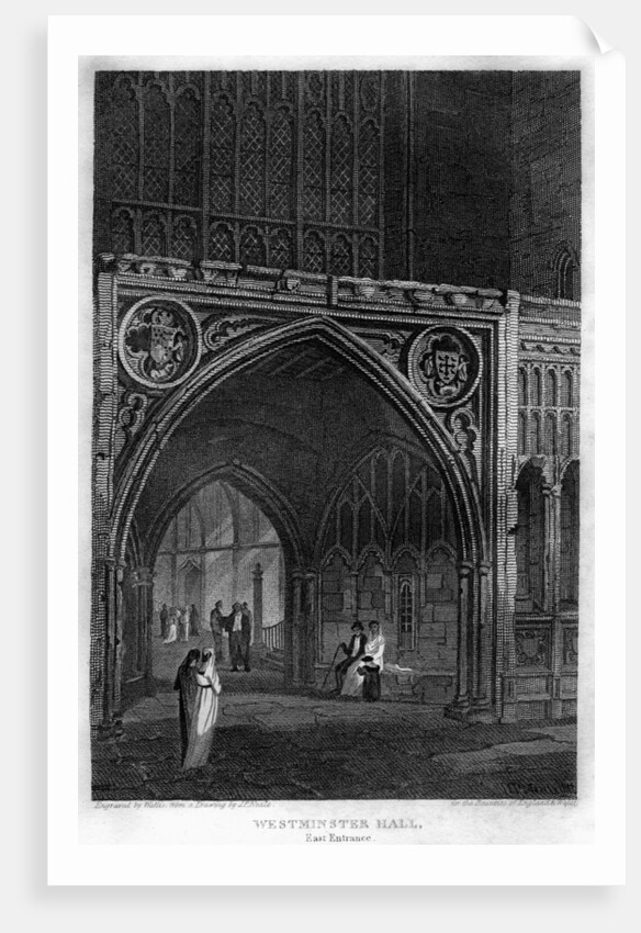 East entrance to Westminster Hall, London by Wallis