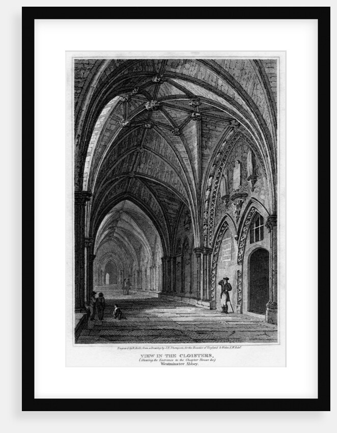 View in the cloisters, showing the entrance to Chapter House, Westminster Abbey, London by R Roffe