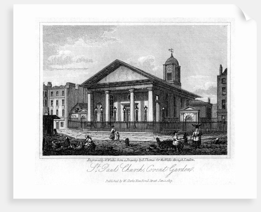 St Paul's Church, Covent Garden, Westminster, London by W Wallis
