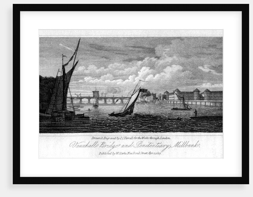 Vauxhall Bridge and Millbank Penitentiary, Westminster, London by JC Varrall
