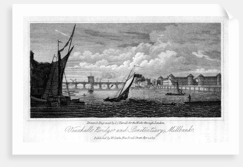 Vauxhall Bridge and Millbank Penitentiary, Westminster, London by JC Varrall