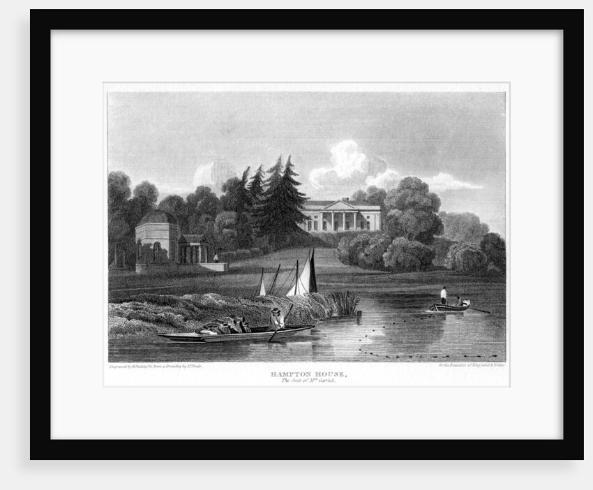'Hampton House, the seat of Mr Garrick', Hampton, Richmond upon Thames, London by William Radclyffe