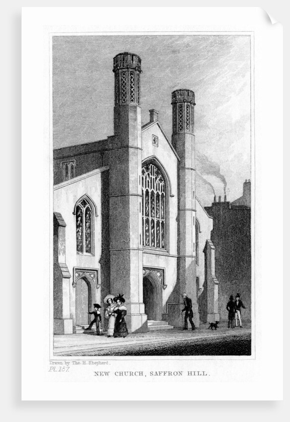 New Church, Saffron Hill, Camden, London by Thomas Hosmer Shepherd