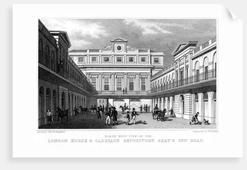London Horse and Carriage Repository, Gray's Inn Road by William Deeble