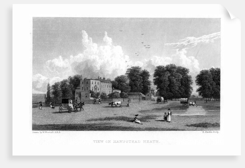View on Hampstead Heath, London by E Finden