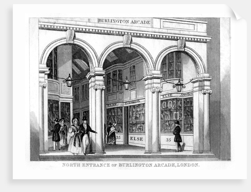 North entrance of Burlington Arcade, Westminster, London by Anonymous