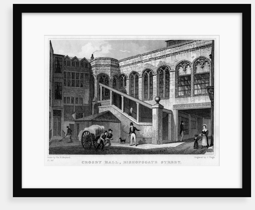 Crosby Hall, Bishopsgate Street, City of London by J Tingle