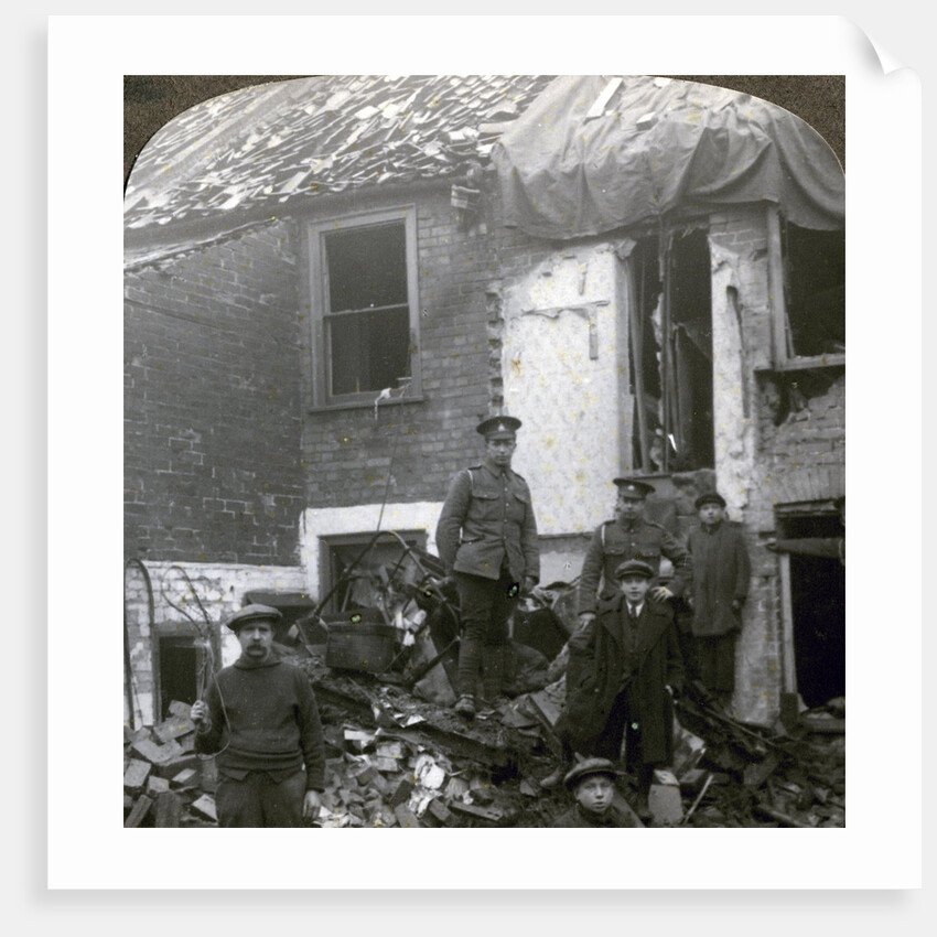Destruction wrought by German Zeppelin bombs, World War I by Realistic Travels Publishers